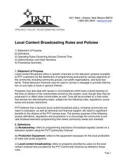 Local Content Broadcasting Rules and Policies