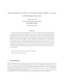Decentralization as a Way to Avoid Secessionist Conflict: the Case