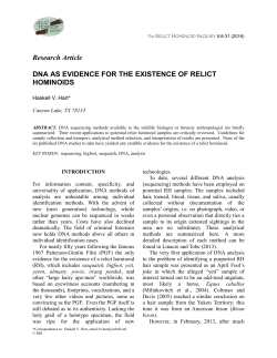 DNA as evidence for the existence of relict hominoids