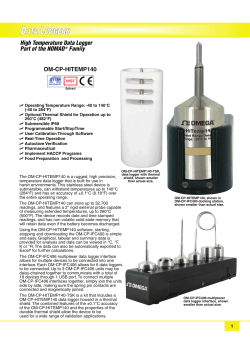 High Temperature Data Logger Part of the NOMAD® Family OM