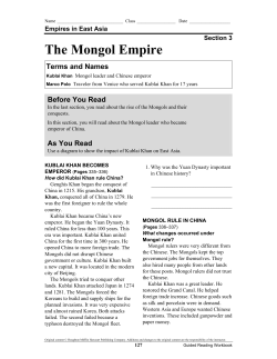 The Mongol Empire - Norwell Public Schools