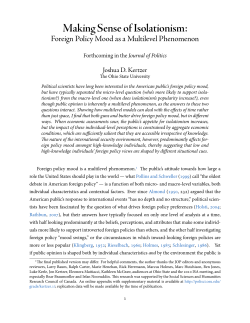Making Sense of Isolationism: Foreign Policy Mood as a Multilevel