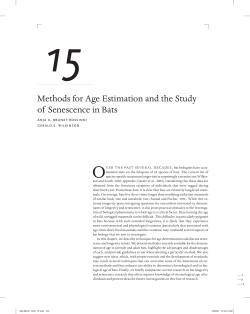 Methods for Age Estimation and the Study of Senescence in Bats
