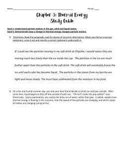 Chapter 3: Thermal Energy Study Guide