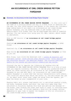 An Occurrence At Owl Creek Bridge Peyton Farquhar