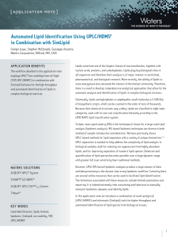 Automated Lipid Identification Using UPLC/HDMSE in