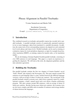 Phrase Alignment in Parallel Treebanks