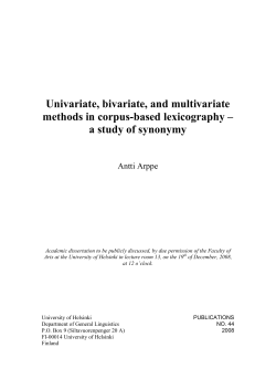 Univariate, bivariate, and multivariate methods in corpus