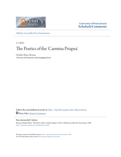 The Poetics Of The `carmina Priapea`