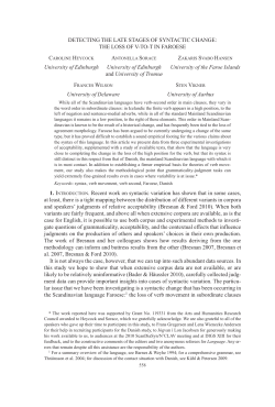 DETECTING THE LATE STAGES OF SYNTACTIC CHANGE