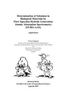 Determination of Selenium in Biological Materials by Flow Injection