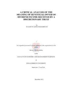 a critical analysis of the meaning of beneficial owner of dividend