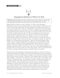 Biographical Briefing on William Du Bois