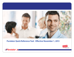 Purolator Quick Reference Tool