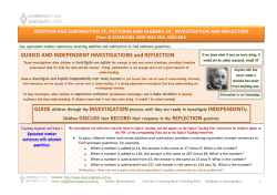 GUIDED AND INDEPENDENT INVESTIGATIONS and REFLECTION