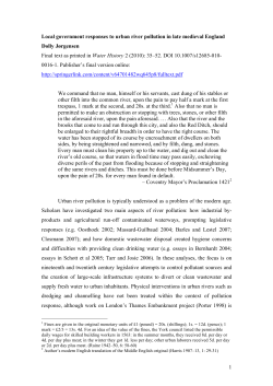 1 Local government responses to urban river pollution in late