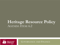 Culture and Heritage Resource Policy Presentation