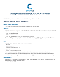 Billing Guidelines for FQHC/ERC/RHC Providers