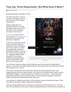 They Say `Drink Responsibly,` But What Does It Mean?