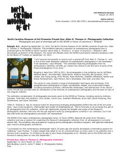N.C. Museum of Art Presents Private Eye: Allen G. Thomas Jr