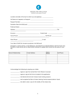 mission trip application - Central Community Church