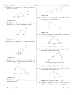 4.2.1. Find x in the triangle below. Round your answer to two