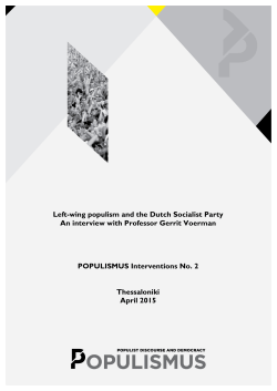 Left-wing populism and the Dutch Socialist Party