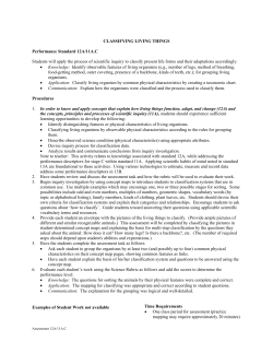 Science Assessment Stage C--Performance Standard 12A-C