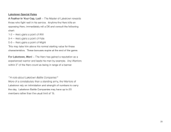 Laketown Special Rules A Feather In Your Cap, Lad! -