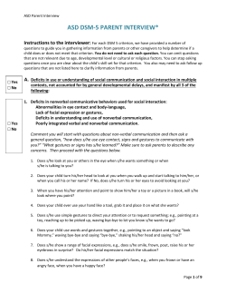 ASD DSM-5 Parent Interview Tool