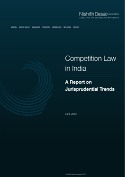 Competition Law in India - Nishith Desai Associates