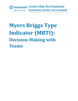Myers Briggs Type Indicator (MBTI):