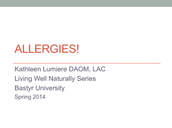 allergies! - Bastyr University