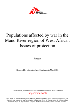 Populations Affected by War in the Mano River Region of West Africa