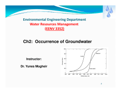 Ch2: Occurrence of Groundwater