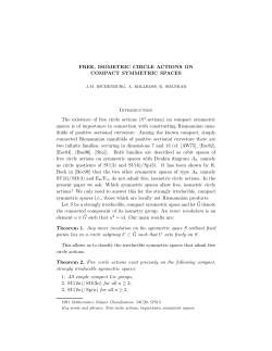 FREE, ISOMETRIC CIRCLE ACTIONS ON COMPACT SYMMETRIC