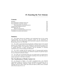 15. Enacting the New Scheme - Australian Law Reform Commission
