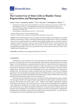 The Current Use of Stem Cells in Bladder Tissue Regeneration and