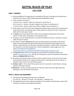 GCF Rules of Play - Greater Central Florida Youth Soccer League