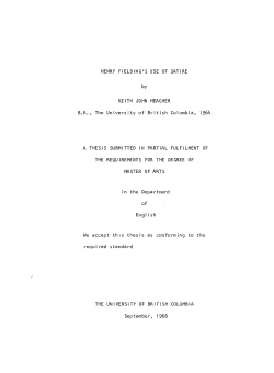 HENRY FIELDING`S USE OF SATIRE by KEITH JOHN MEAGHER