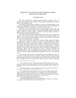essential facilities in the european union: bronner and