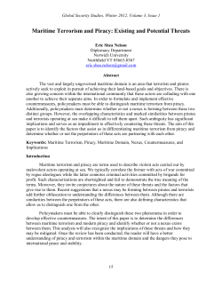 Maritime Terrorism and Piracy