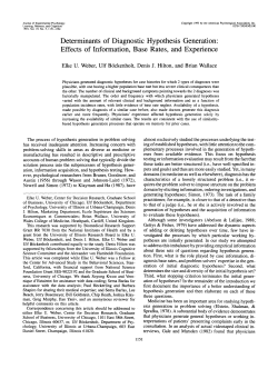 Determinants of Diagnostic Hypothesis Generation: Effects of