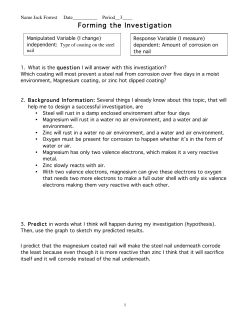 Forming the Investigation