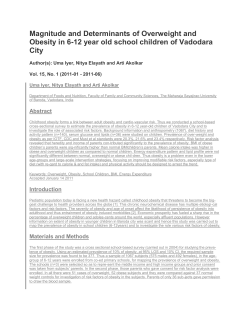 Magnitude and Determinants of Overweight and Obesity in 6