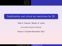 Stabilizability and critical set restrictions for ZK