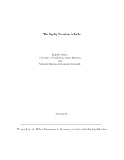 The Equity Premium in India