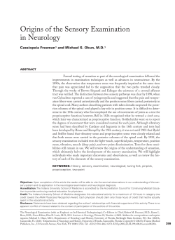 Origins of the Sensory Examination in Neurology