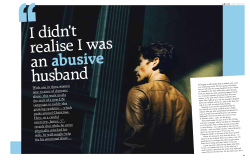 I didn`t realise I was an abusive husband`, Grazia, December 2013