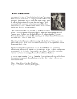 Our Unitarian Heritage - Starr King | School for the Ministry